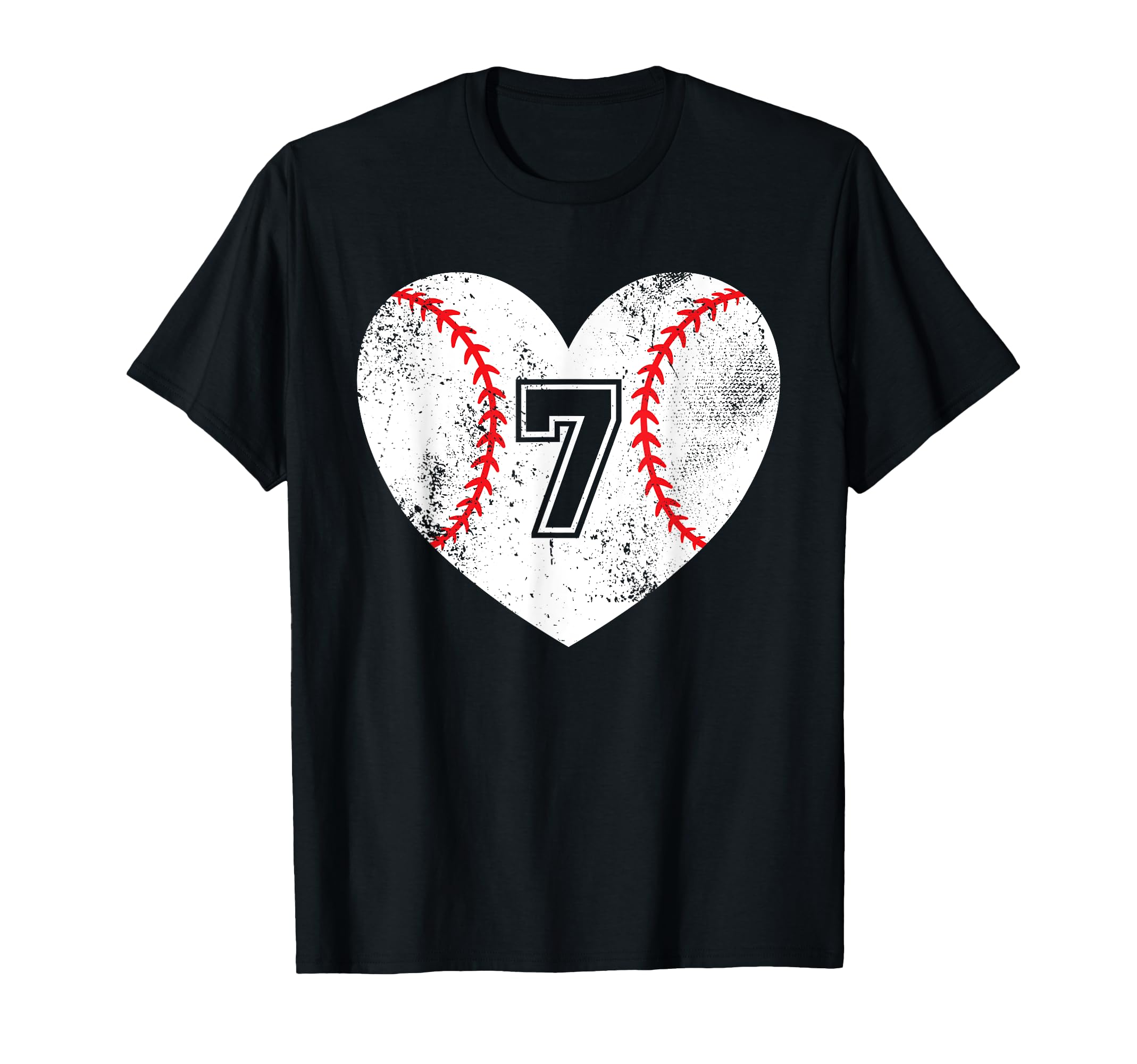 Baseball Heart Player 7 Baseball Mom T-Shirt - Casual Everyday Wear Unisex - T-Shirt, Sweatshirt, Hoodie