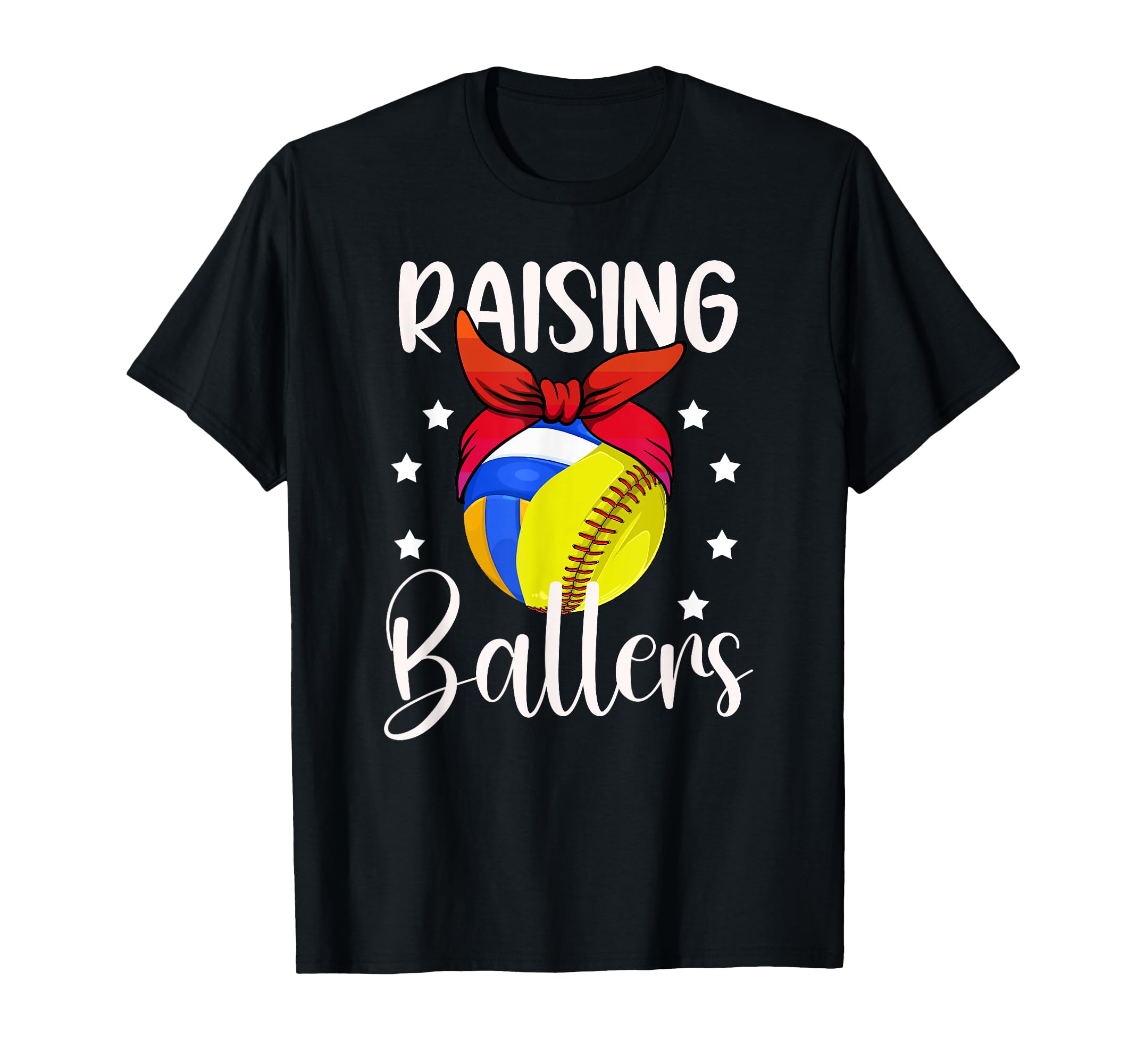 Raising Ballers Softball Volleyball T-Shirt - Fun Novelty Design Men Women - T-Shirt, Sweatshirt, Hoodie