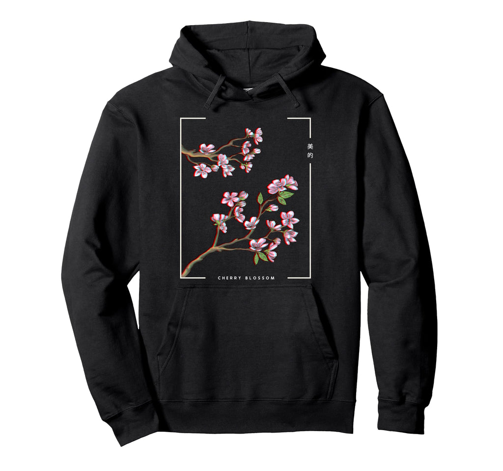 Japanese Aesthetic Vaporwave Cherry Blossom Hoodie - Trendy Graphic Unisex - T-Shirt, Sweatshirt, Hoodie