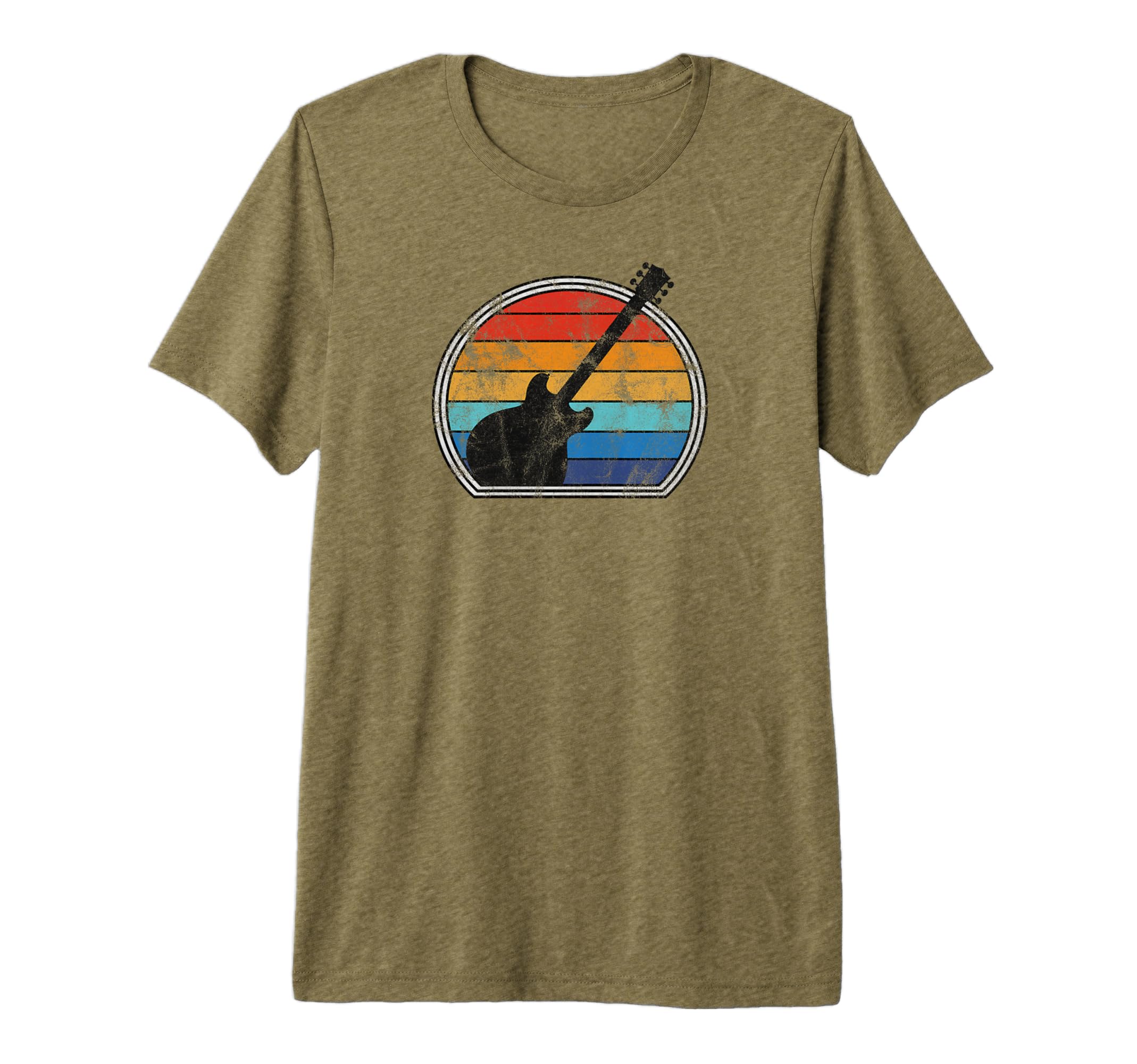 Distressed 80S Gradient Guitar Rock N T-Shirt - Unique Graphic Men Women - T-Shirt, Sweatshirt, Hoodie