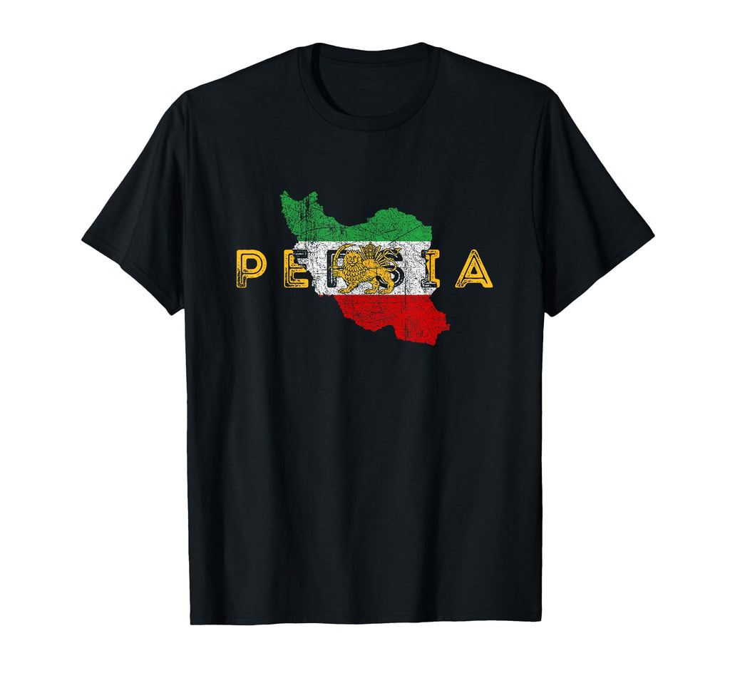Persian Map And Flag Souvenir T-Shirt - Fun Novelty Design Men Women - T-Shirt, Sweatshirt, Hoodie