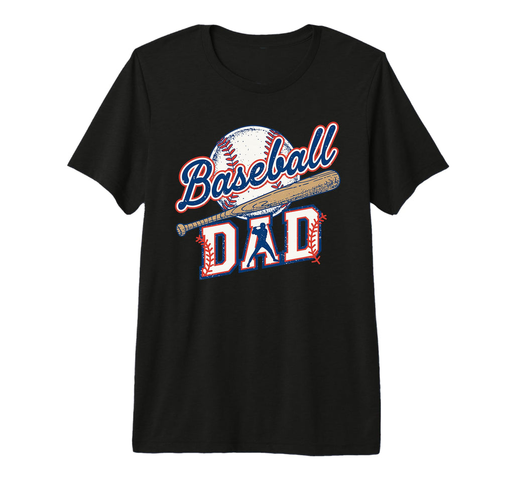 Baseball Dad Ball Bat Player Tri Blend T-Shirt - Graphic Print Unisex - T-Shirt, Sweatshirt, Hoodie
