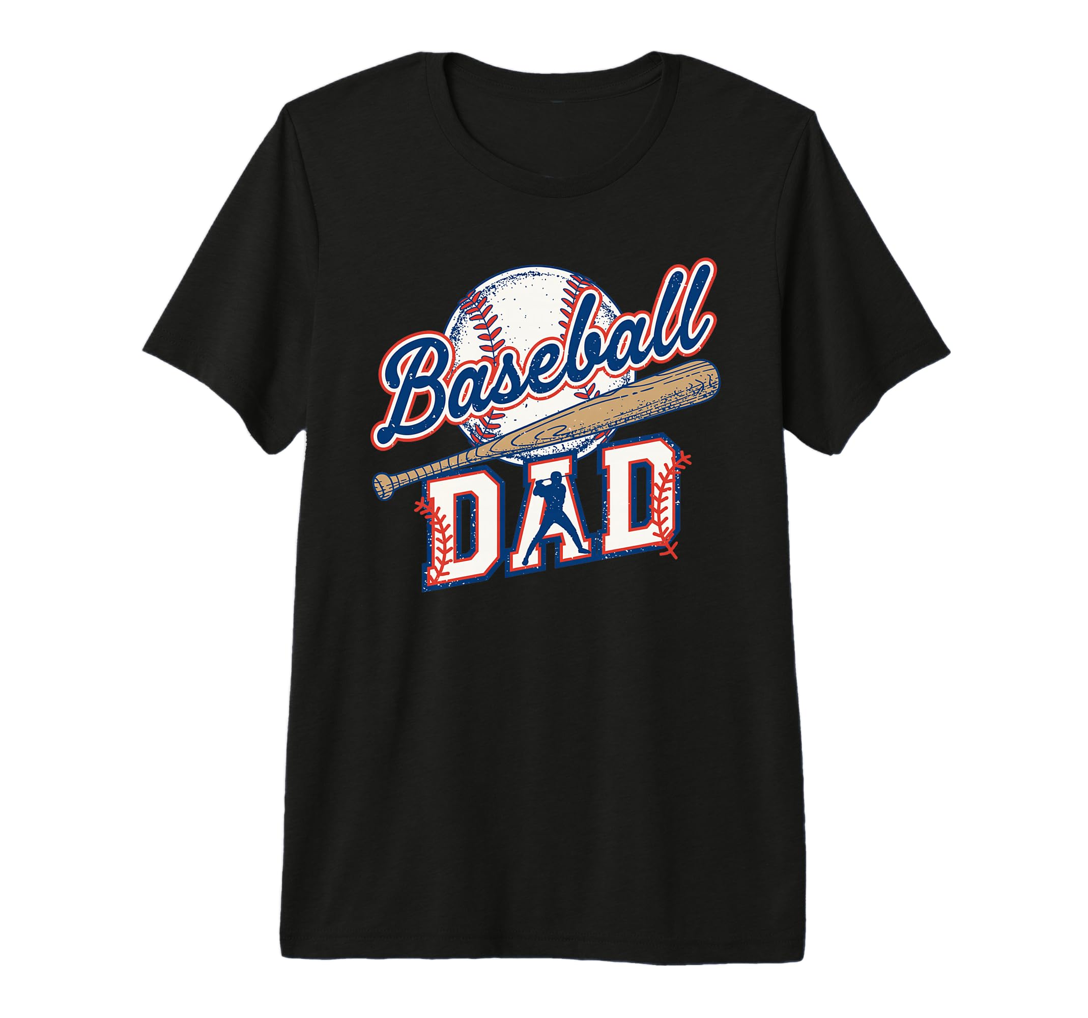 Baseball Dad Ball Bat Player Tri Blend T-Shirt - Graphic Print Unisex - T-Shirt, Sweatshirt, Hoodie