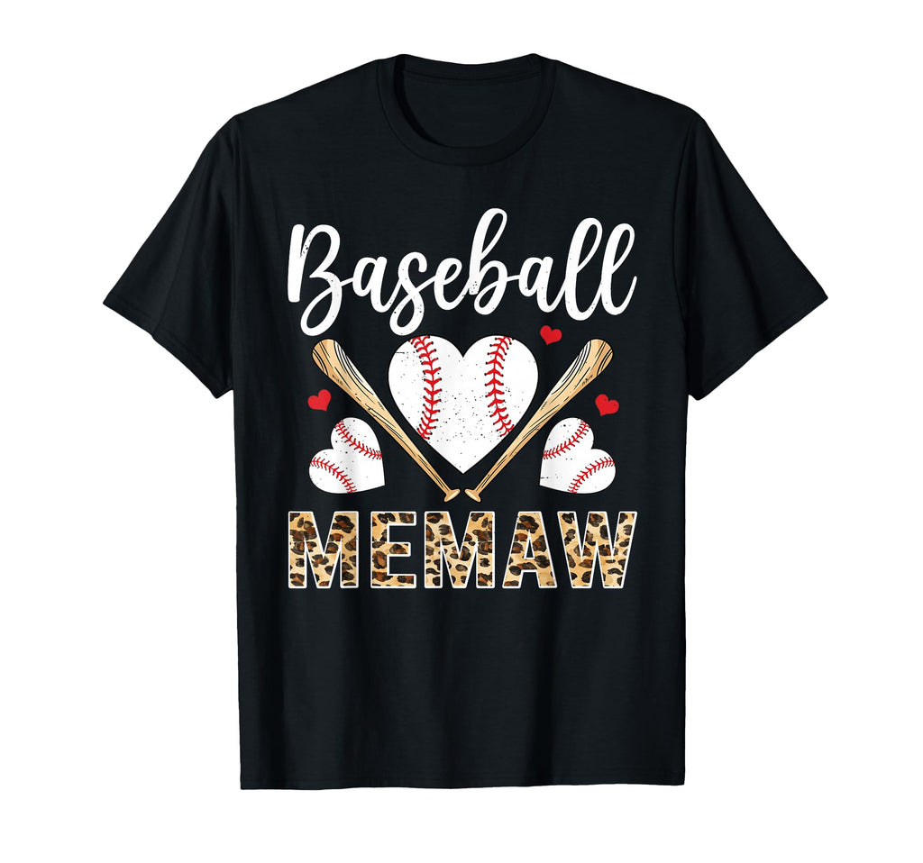Baseball Heart Memaw Baseball Player T-Shirt - Aesthetic Graphic for Adults - T-Shirt, Sweatshirt, Hoodie