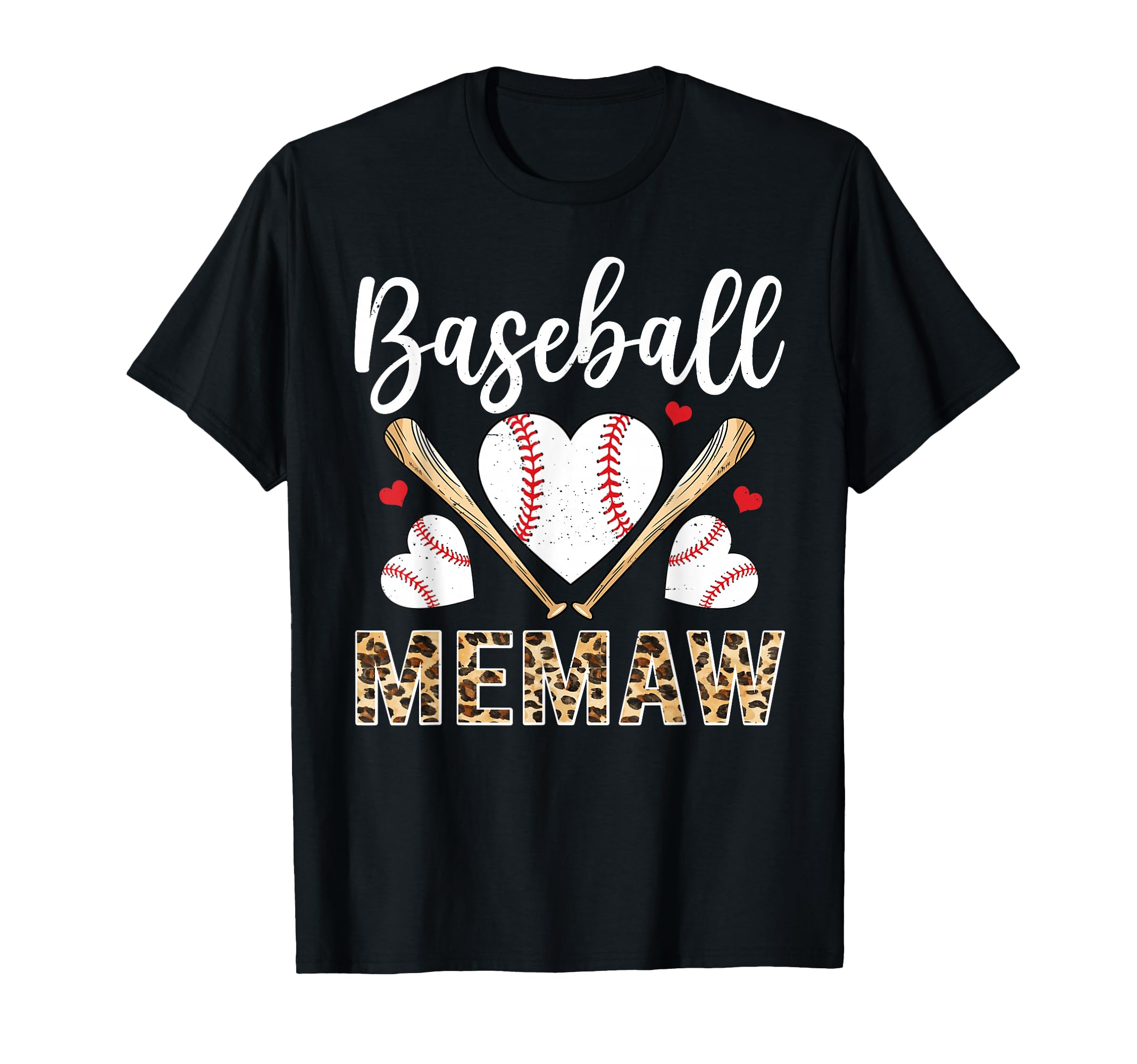 Baseball Heart Memaw Baseball Player T-Shirt - Aesthetic Graphic for Adults - T-Shirt, Sweatshirt, Hoodie