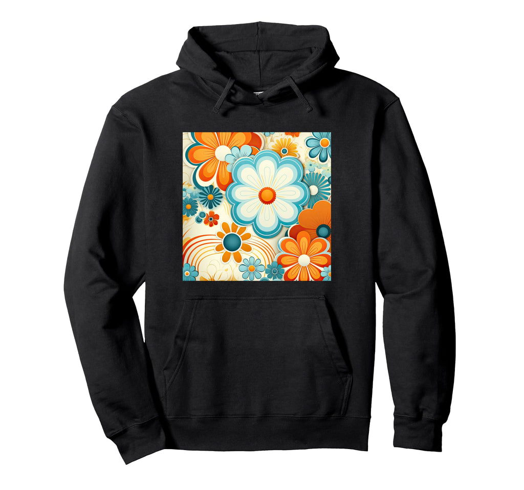 70S Wallpaper Flowers Floral Pattern Hoodie - Minimalist Print for Adults - T-Shirt, Sweatshirt, Hoodie