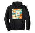 70S Wallpaper Flowers Floral Pattern Hoodie - Minimalist Print for Adults - T-Shirt, Sweatshirt, Hoodie
