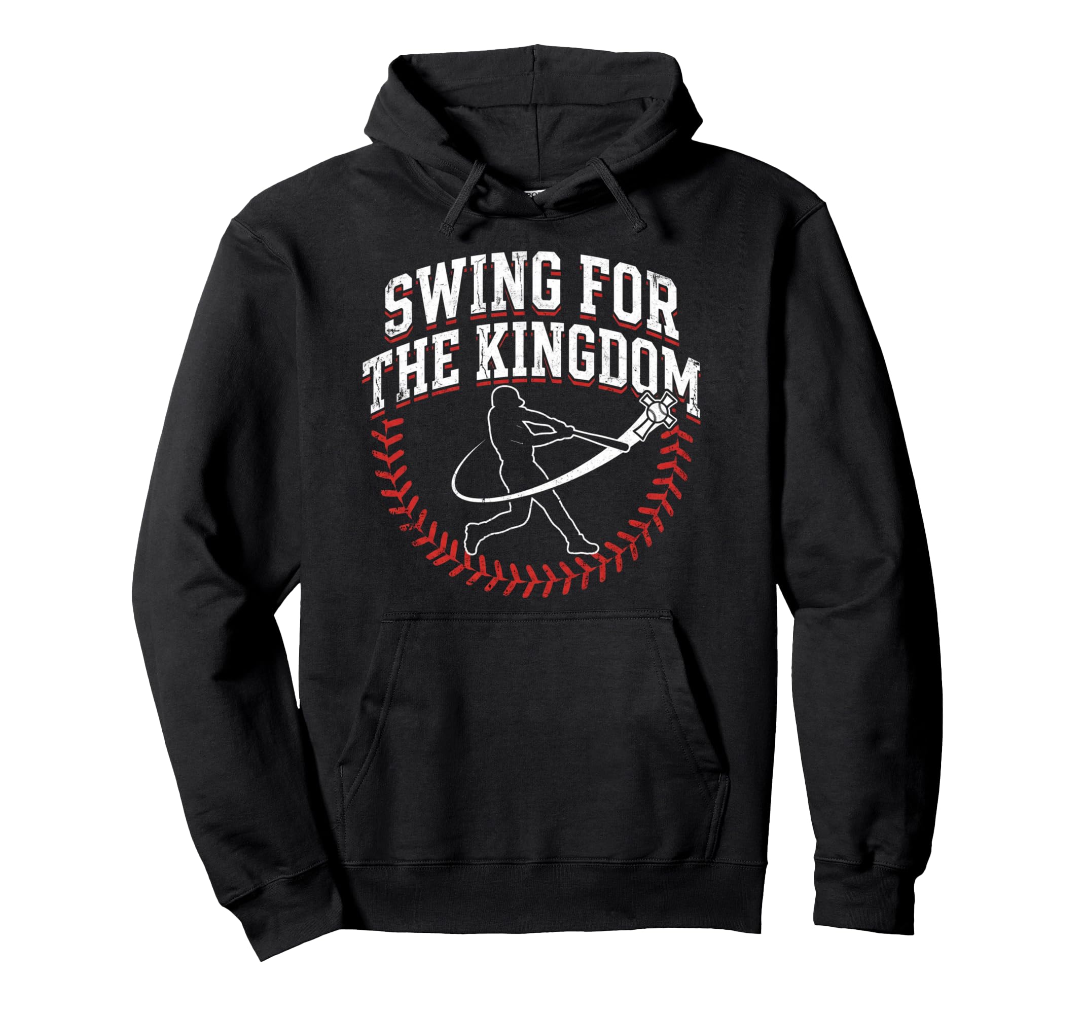 Swing Kingdom Christian Baseball Faith Hoodie - Graphic Print for Adults - T-Shirt, Sweatshirt, Hoodie