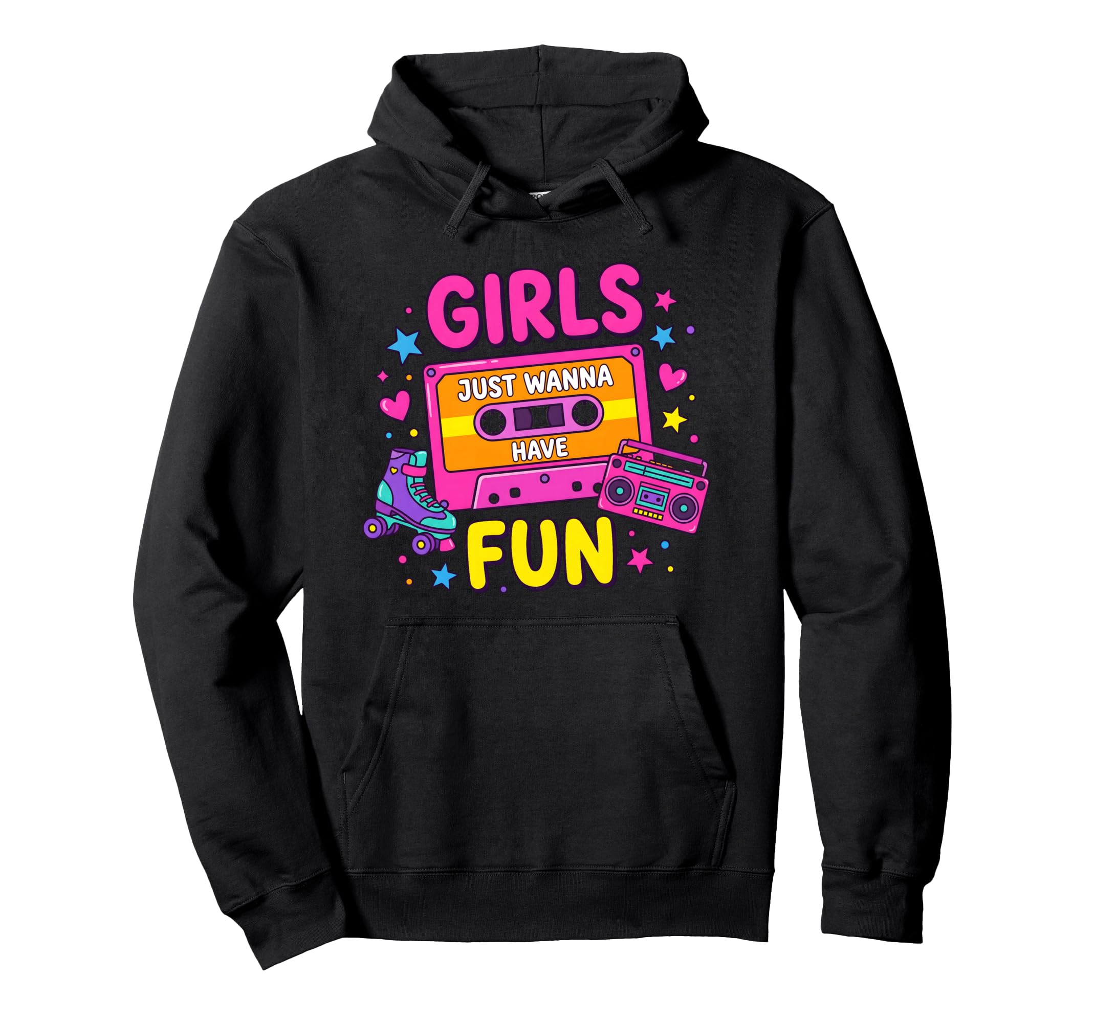 Cassette And Roller Skate Just Wanna Have Hoodie - Custom Art Print Unisex - T-Shirt, Sweatshirt, Hoodie