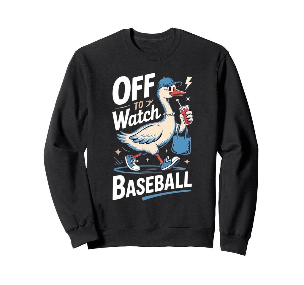 Off To Watch Baseball Mom Funny Sweatshirt - Minimalist Print for Adults - T-Shirt, Sweatshirt, Hoodie