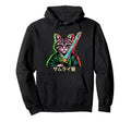 Japanese Vaporwave Samurai Cat Vaporwave Hoodie - Custom Art Print Unisex - T-Shirt, Sweatshirt, Hoodie