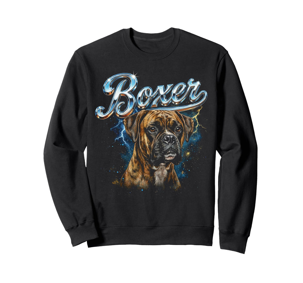 Boxer 90S Dog Lover 80S Boxer Sweatshirt - Fun Novelty Design for Adults - T-Shirt, Sweatshirt, Hoodie