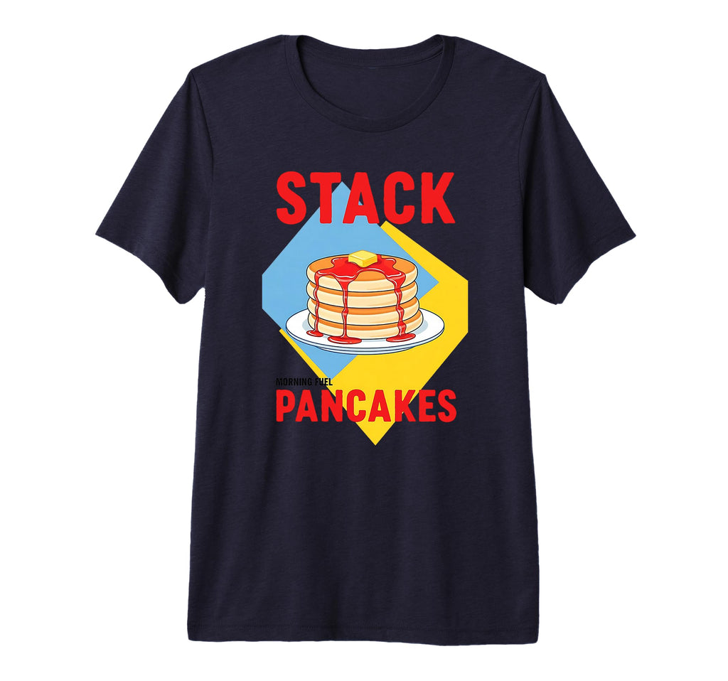 Stack Pancakes Diner Art Tri Blend T-Shirt - Custom Art Print for Adults - T-Shirt, Sweatshirt, Hoodie