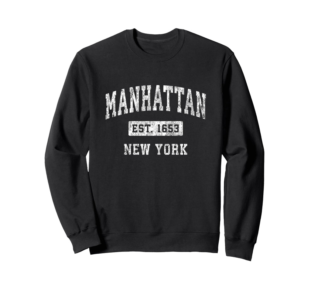 Manhattan New York Ny Established Sweatshirt - Graphic Print for Adults - T-Shirt, Sweatshirt, Hoodie