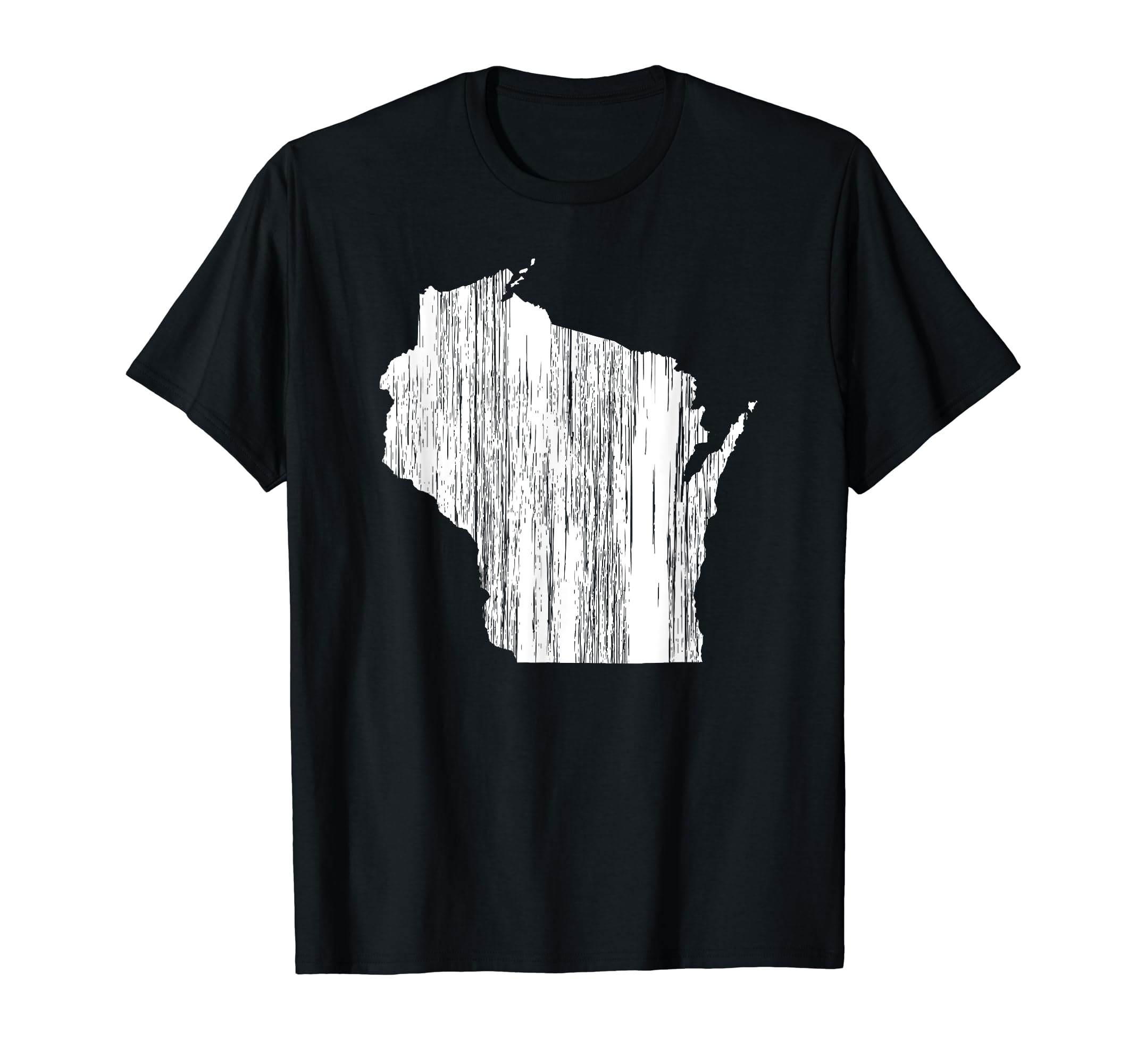 State Wisconsin Distressed Outline T-Shirt - Aesthetic Graphic Men Women - T-Shirt, Sweatshirt, Hoodie