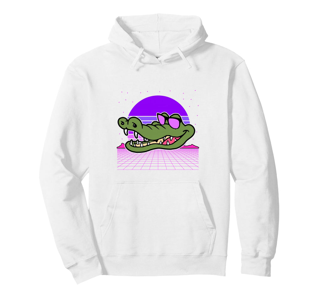 Aesthetic Vaporwave Outfits Crocodile Hoodie - Unique Graphic Men Women - T-Shirt, Sweatshirt, Hoodie