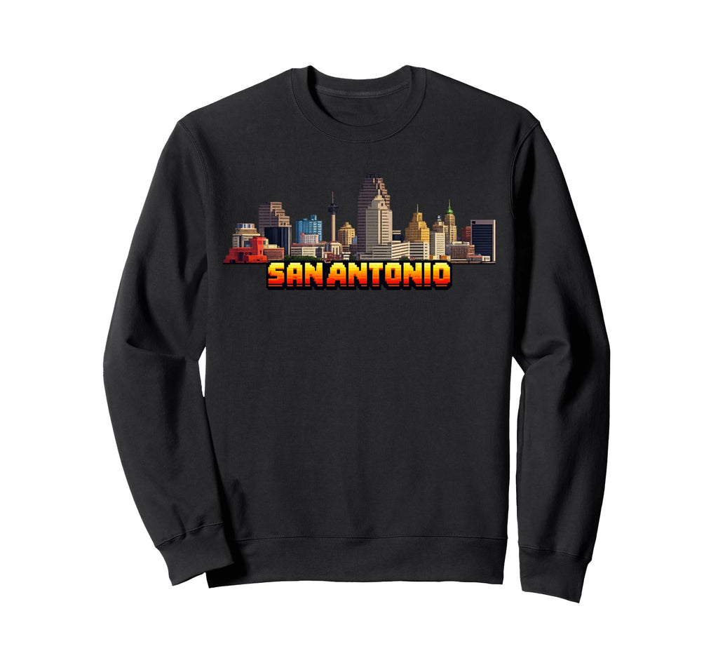 San Antonio 8 Bit Video Arcade Gamer Sweatshirt - Aesthetic Graphic Unisex - T-Shirt, Sweatshirt, Hoodie