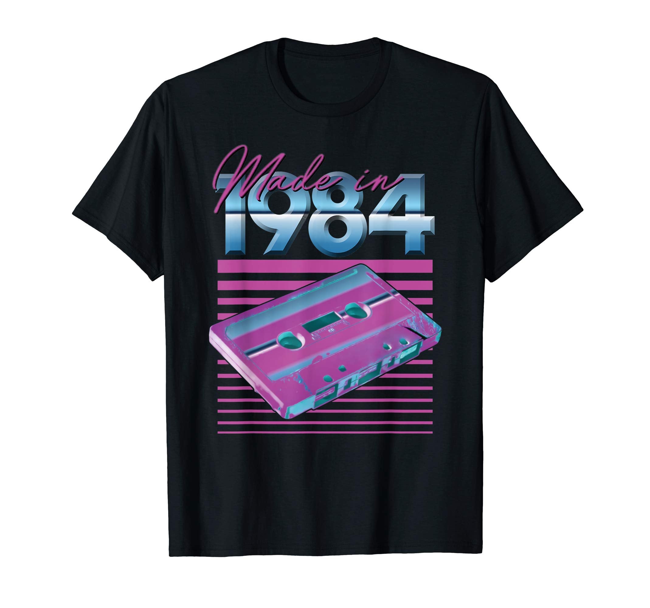 1984 Cassette Tape Stripes T-Shirt - Minimalist Print Men Women - T-Shirt, Sweatshirt, Hoodie