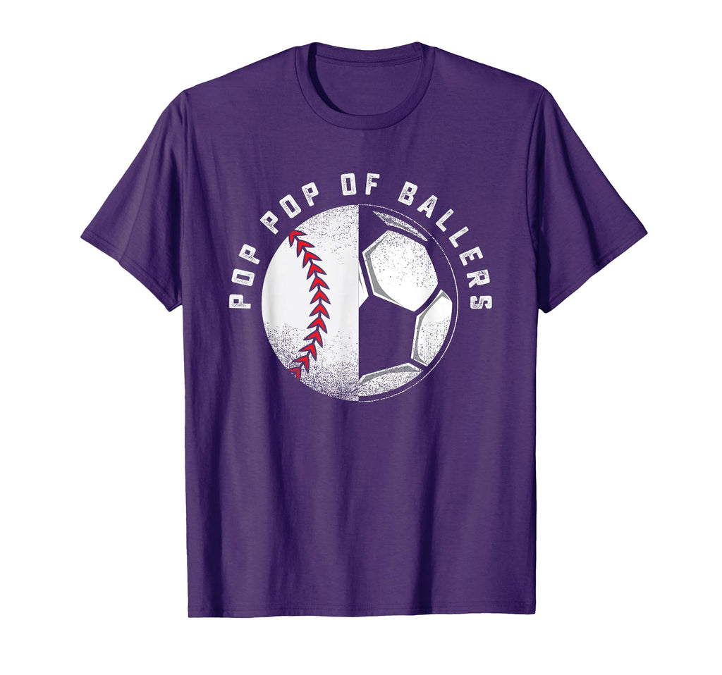 Pop Pop Ballers Grandpa Grandkids Baseball T-Shirt - Trendy Graphic Unisex - T-Shirt, Sweatshirt, Hoodie