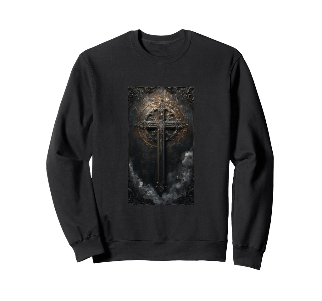 Gothic Cross Grunge Aesthetic Sweatshirt - Fun Novelty Design Men Women - T-Shirt, Sweatshirt, Hoodie