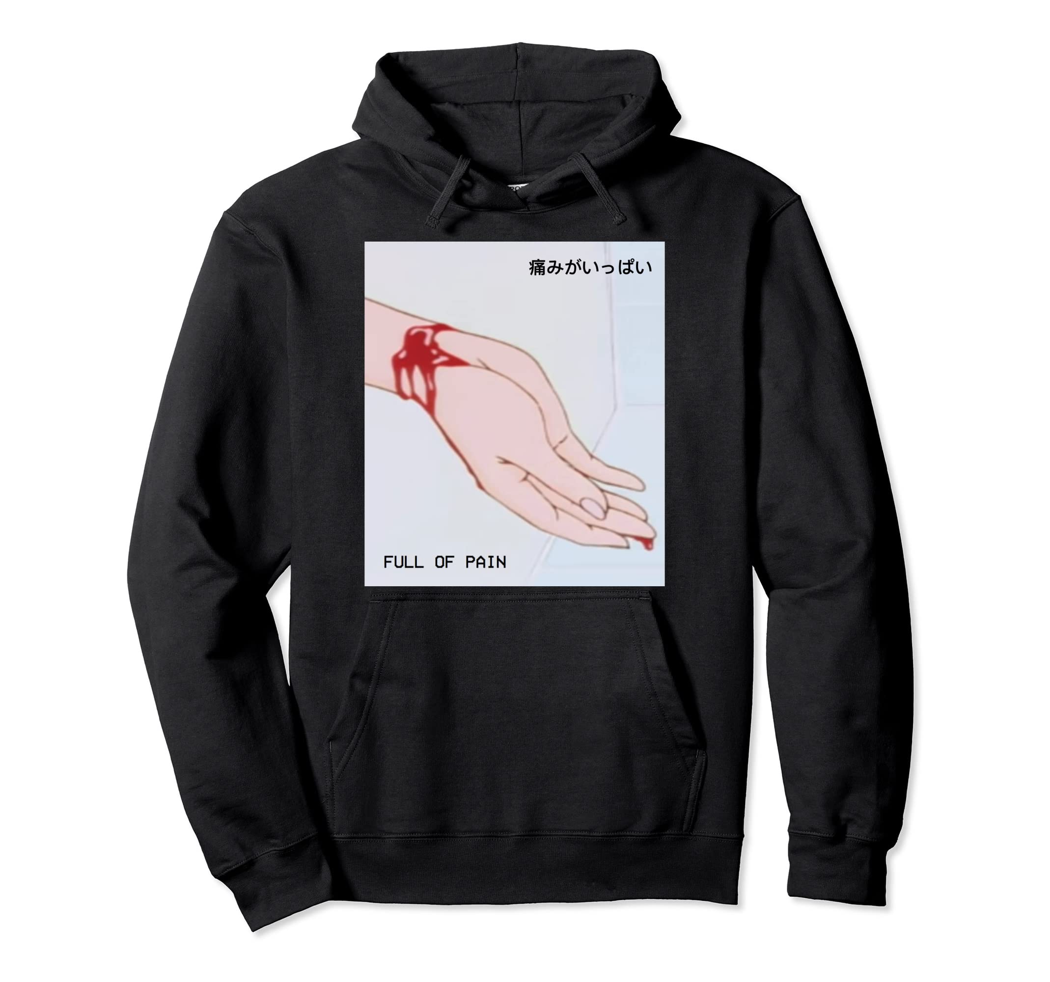 Vaporwave Aesthetic Full Pain Hoodie - Trendy Graphic Men Women - T-Shirt, Sweatshirt, Hoodie