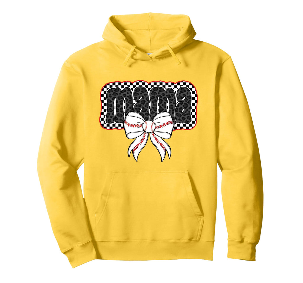 Mama Coquette Bow Baseball Cheer Mom Hoodie - Streetwear Style Men Women - T-Shirt, Sweatshirt, Hoodie
