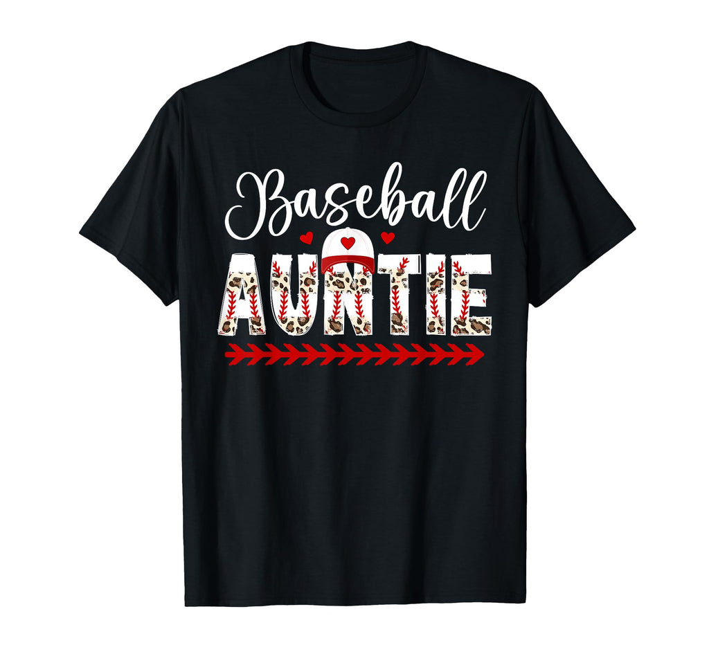 Baseball Auntie Leopard Baseball Aunt T-Shirt - Novelty Apparel Men Women - T-Shirt, Sweatshirt, Hoodie