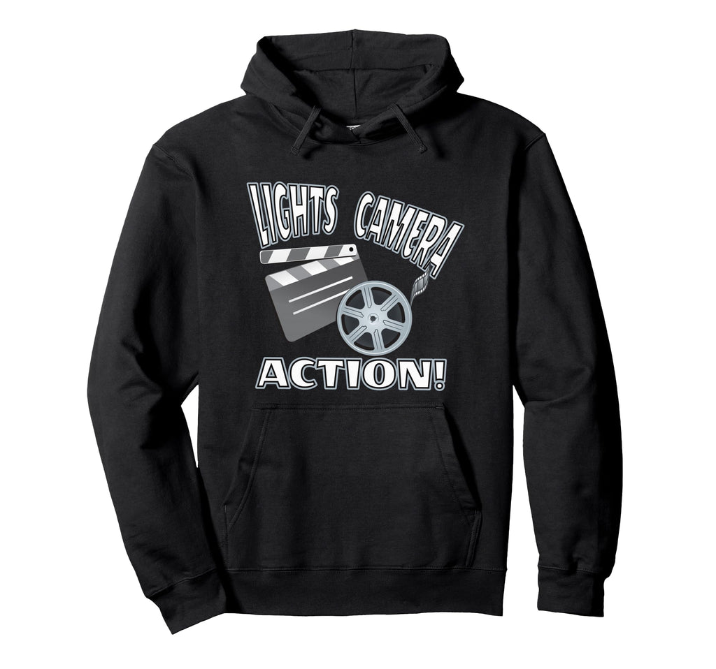Lights Camera Action Filmmaking Movie Hoodie - Minimalist Print Unisex - T-Shirt, Sweatshirt, Hoodie