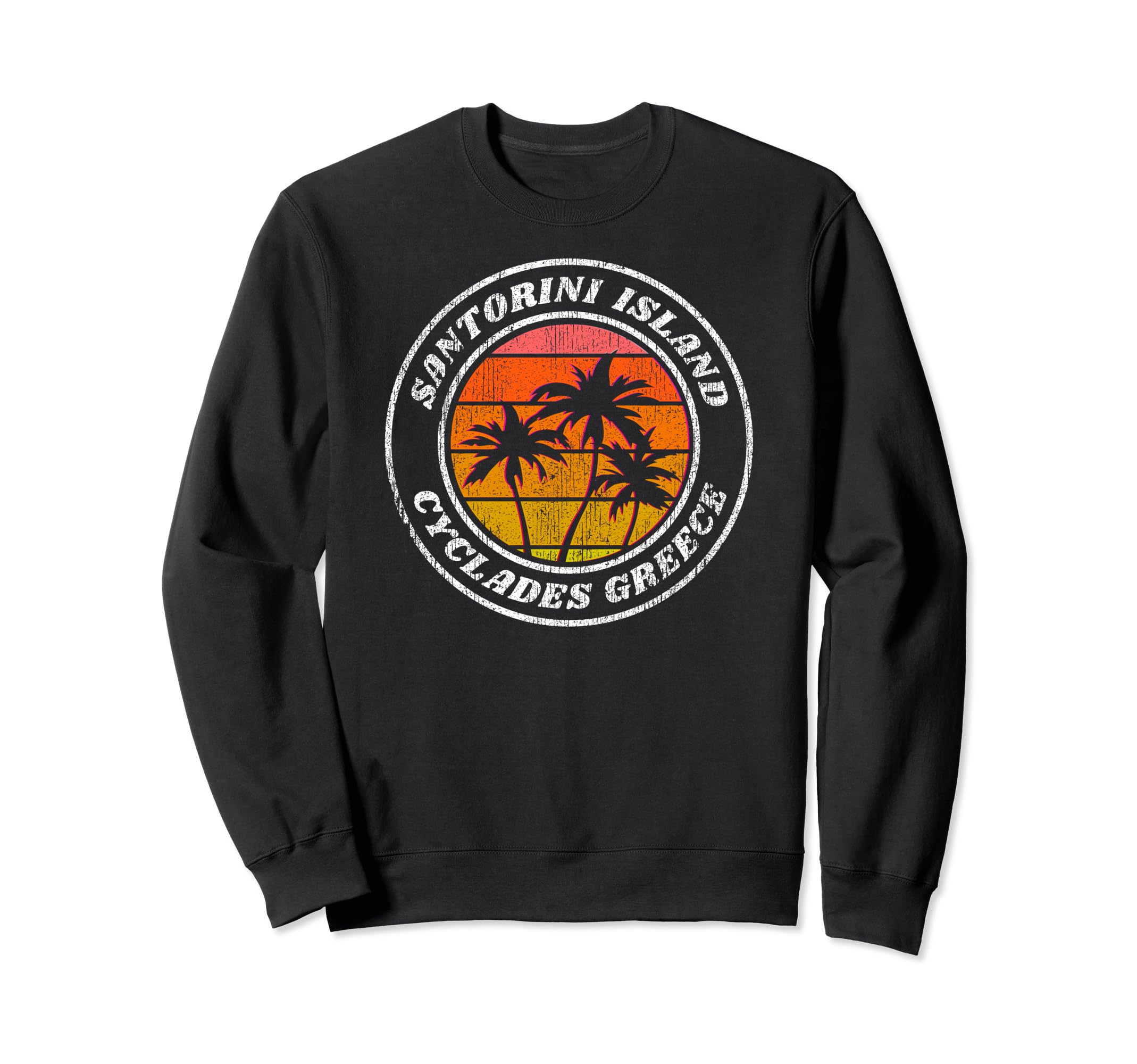 Santorini Island Greece Distressed Sweatshirt - Aesthetic Graphic Unisex - T-Shirt, Sweatshirt, Hoodie