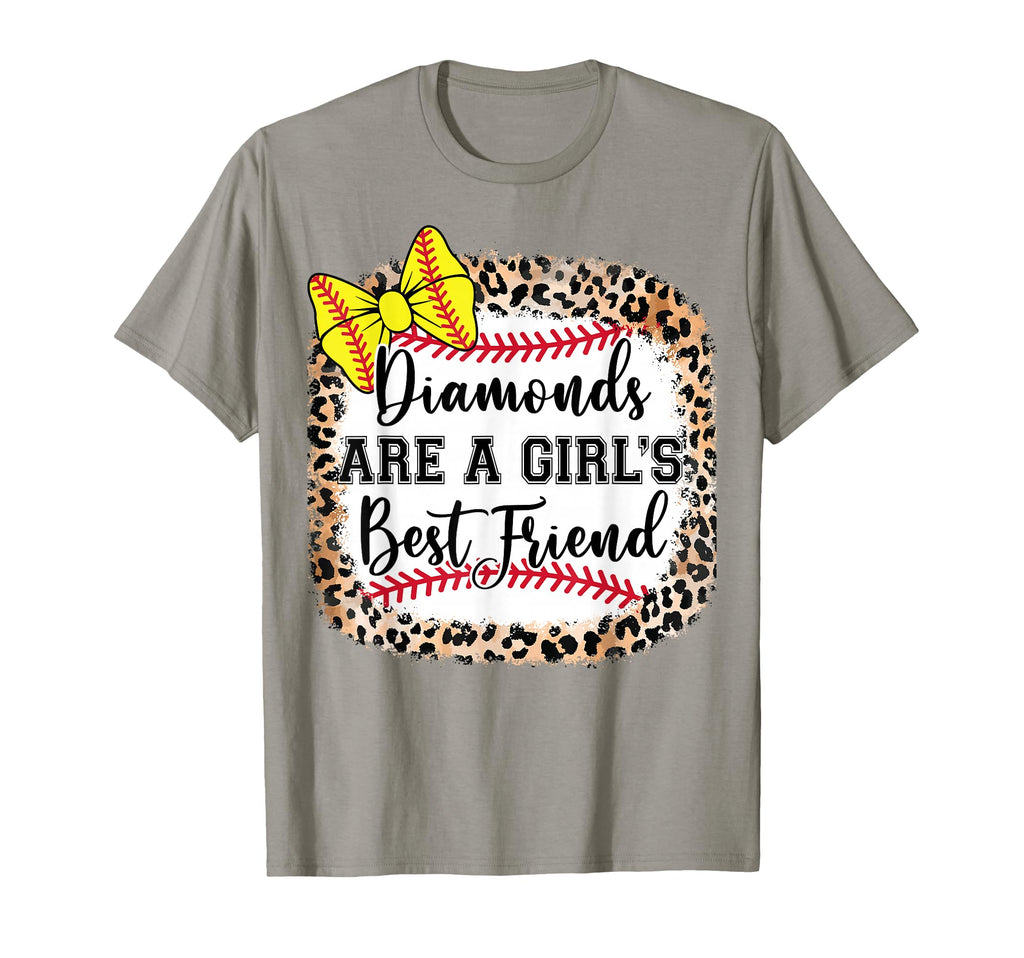 Diamonds Are Best Friend Softball Bow T-Shirt - Graphic Print Men Women - T-Shirt, Sweatshirt, Hoodie