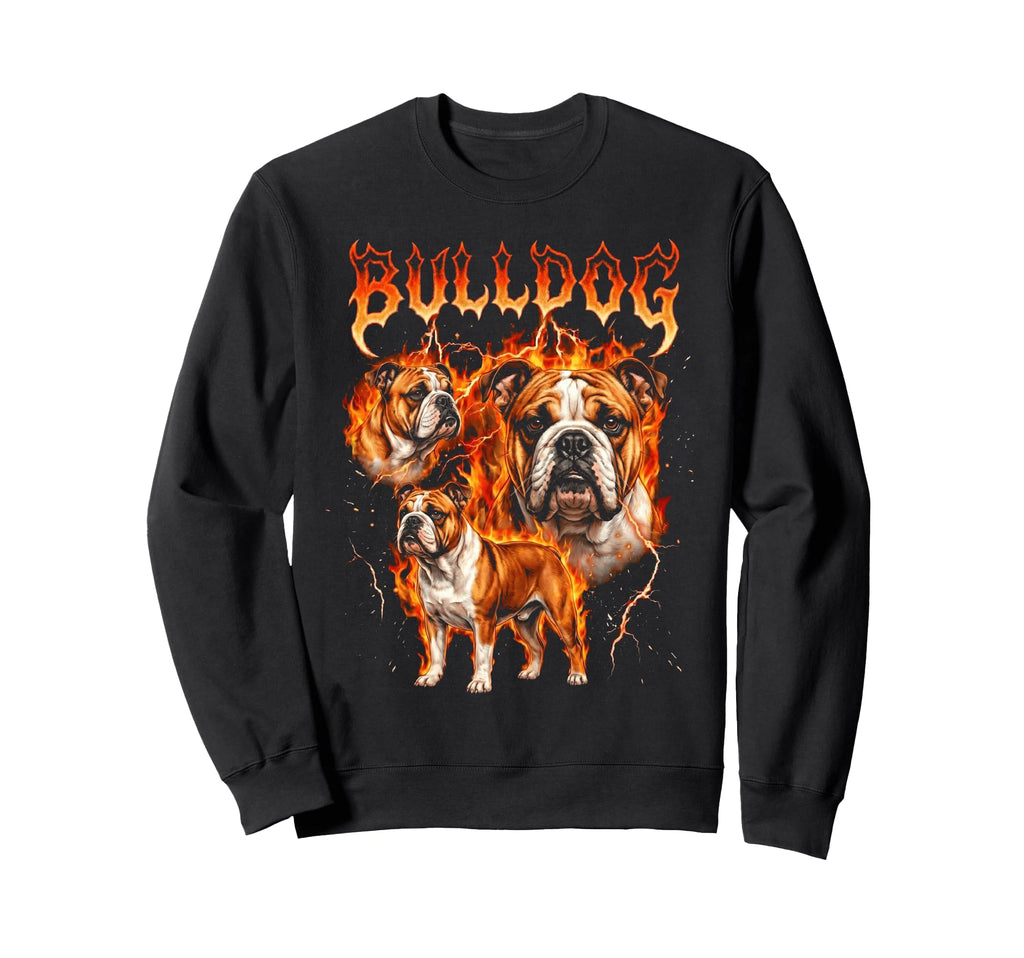 English Bulldog 80S 90S Heavy Sweatshirt - Casual Everyday Wear for Adults - T-Shirt, Sweatshirt, Hoodie