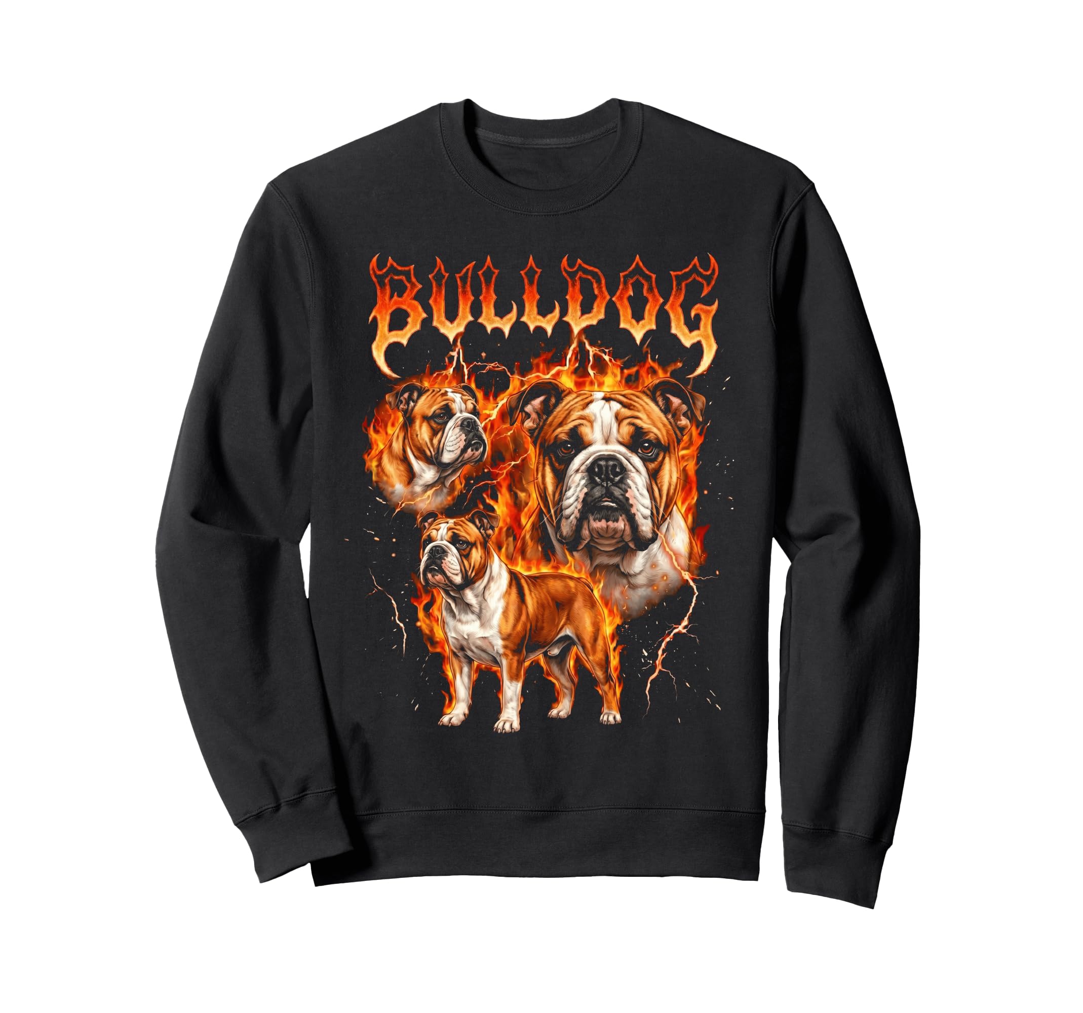 English Bulldog 80S 90S Heavy Sweatshirt - Casual Everyday Wear for Adults - T-Shirt, Sweatshirt, Hoodie