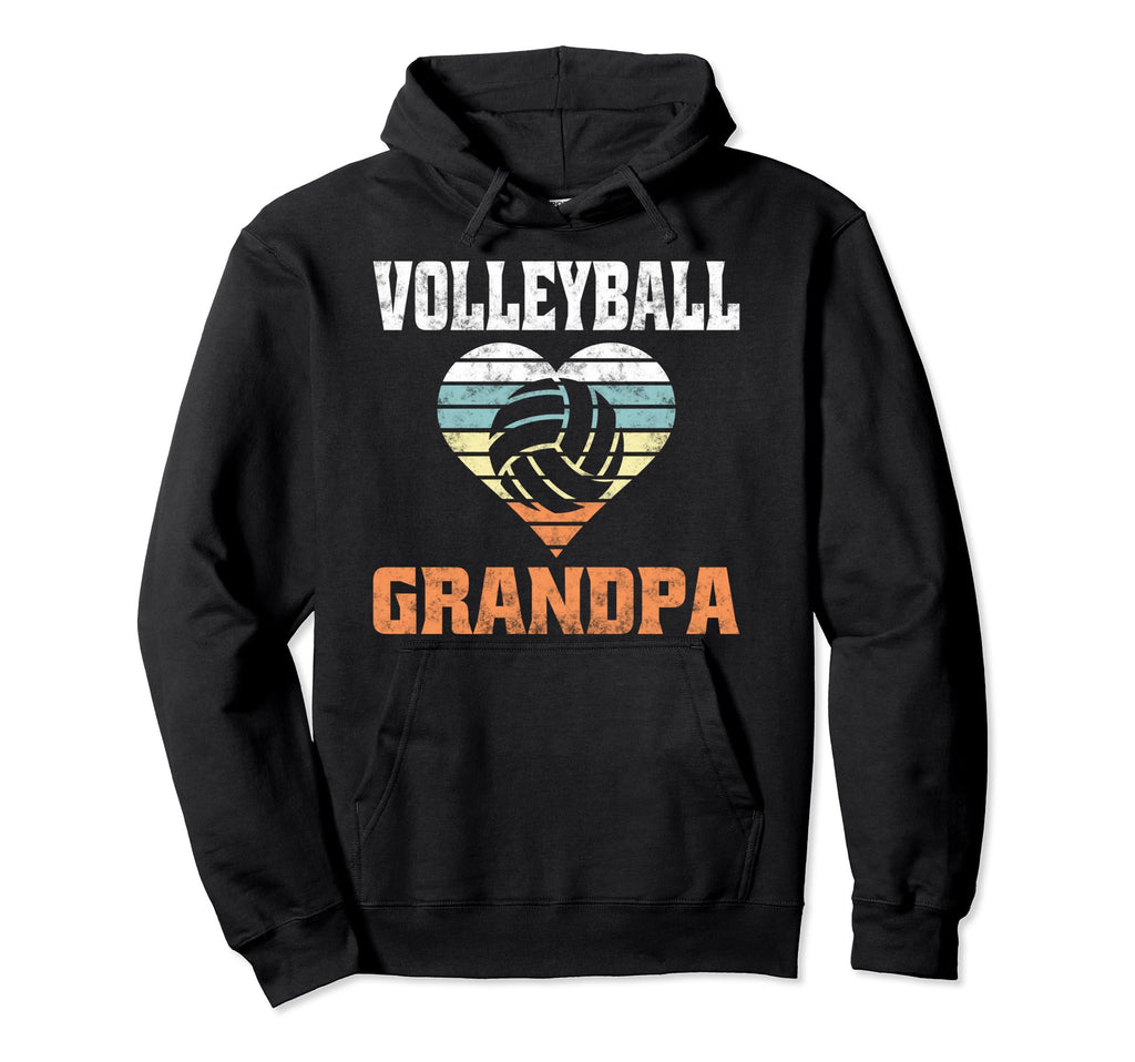 Volleyball Grandpa Heart Sunset Hoodie - Trendy Graphic for Adults - T-Shirt, Sweatshirt, Hoodie