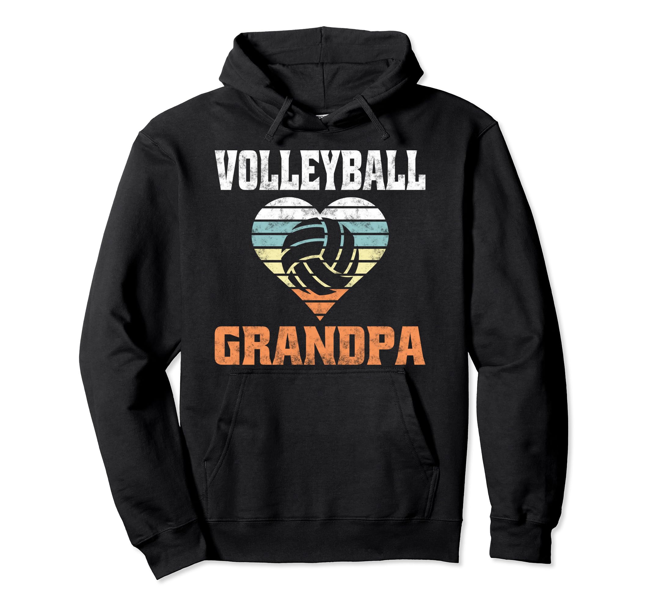 Volleyball Grandpa Heart Sunset Hoodie - Trendy Graphic for Adults - T-Shirt, Sweatshirt, Hoodie