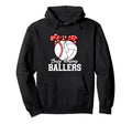 Busy Raising Ballers Baseball Volleyball Hoodie - Trendy Graphic Unisex - T-Shirt, Sweatshirt, Hoodie