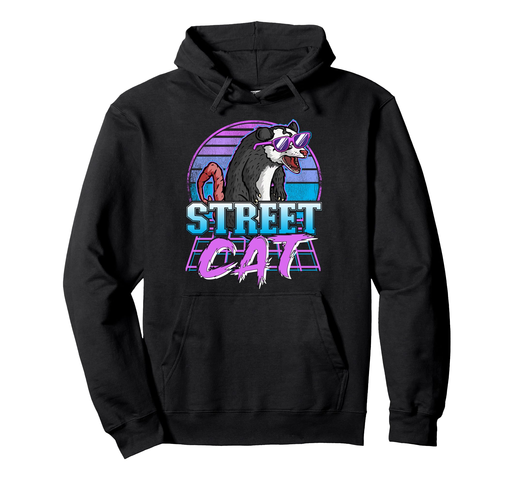 Street Cat Synthwave Retrowave Pastel Hoodie - Trendy Graphic for Adults - T-Shirt, Sweatshirt, Hoodie