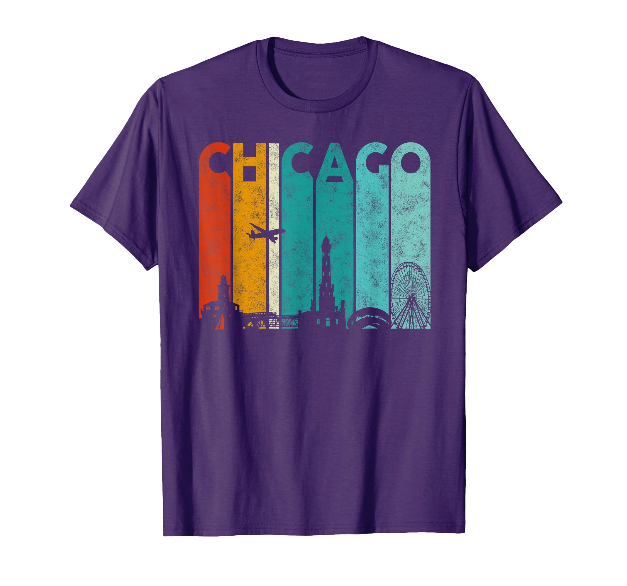 Chicago City Skyline Airplane Chicago T-Shirt - Unique Graphic for Adults - T-Shirt, Sweatshirt, Hoodie