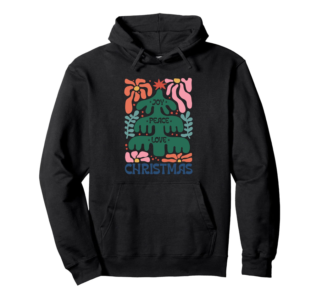 Abstract Boho Tree Joy Peace Love Hoodie - Fun Novelty Design Unisex - T-Shirt, Sweatshirt, Hoodie
