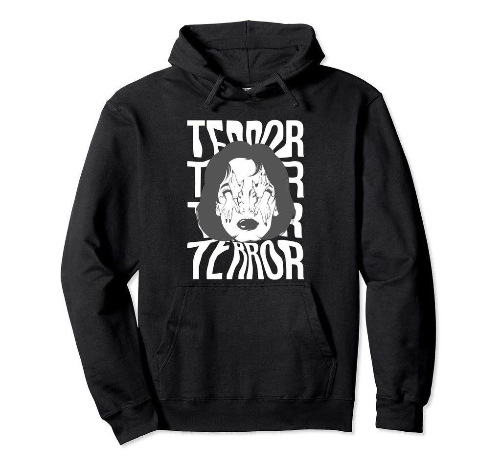Terror Surreal Horror Streetwear Hoodie - Minimalist Print for Adults - T-Shirt, Sweatshirt, Hoodie