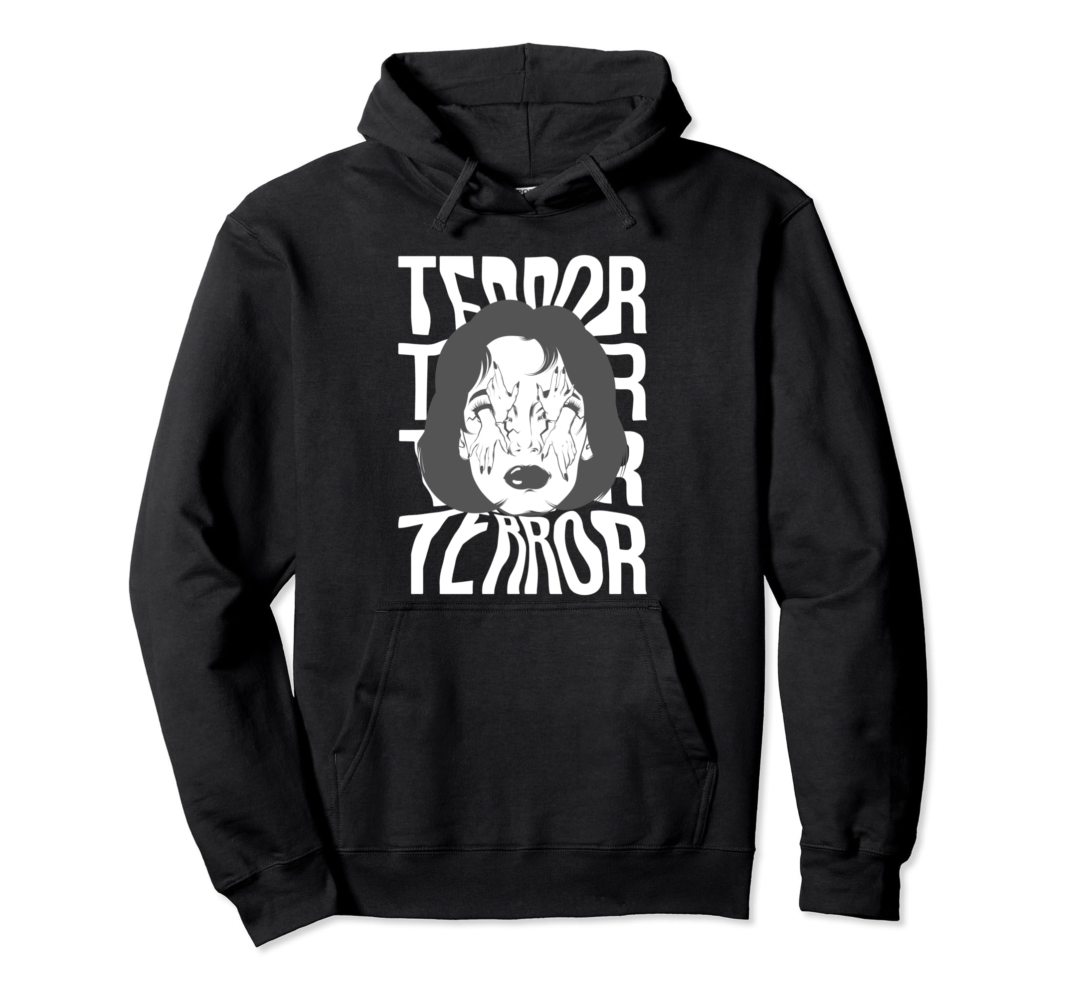 Terror Surreal Horror Streetwear Hoodie - Minimalist Print for Adults - T-Shirt, Sweatshirt, Hoodie
