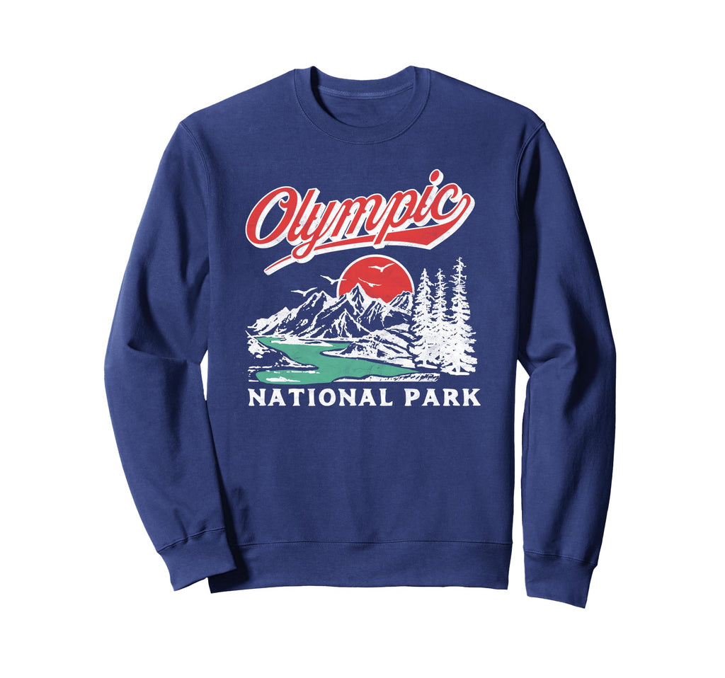 Olympic National Park 80S Mountains Sweatshirt - Novelty Apparel Unisex - T-Shirt, Sweatshirt, Hoodie