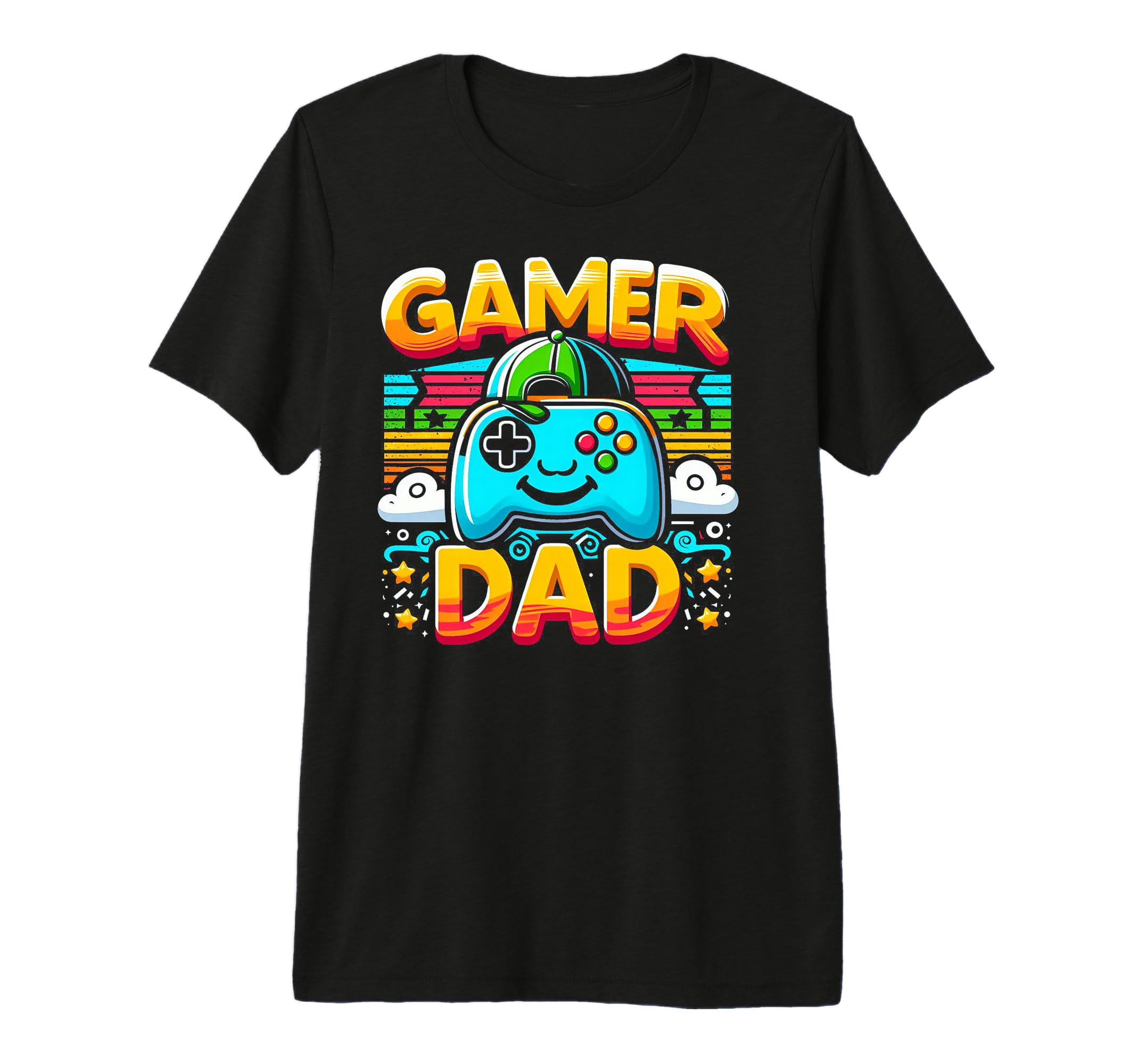 Gamer Dad Game Controller Gaming T-Shirt - Custom Art Print for Adults - T-Shirt, Sweatshirt, Hoodie
