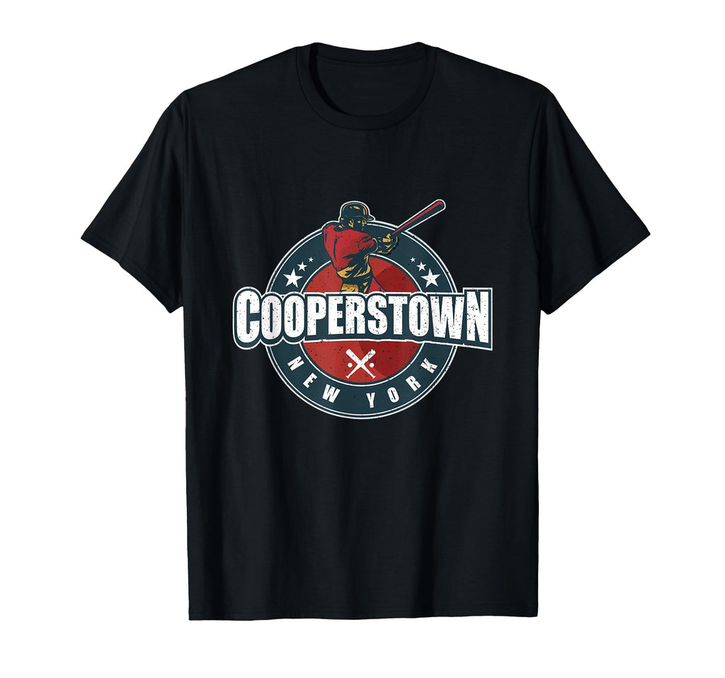 Baseball Badge Cooperstown New York Travel T-Shirt - Trendy Graphic Unisex - T-Shirt, Sweatshirt, Hoodie