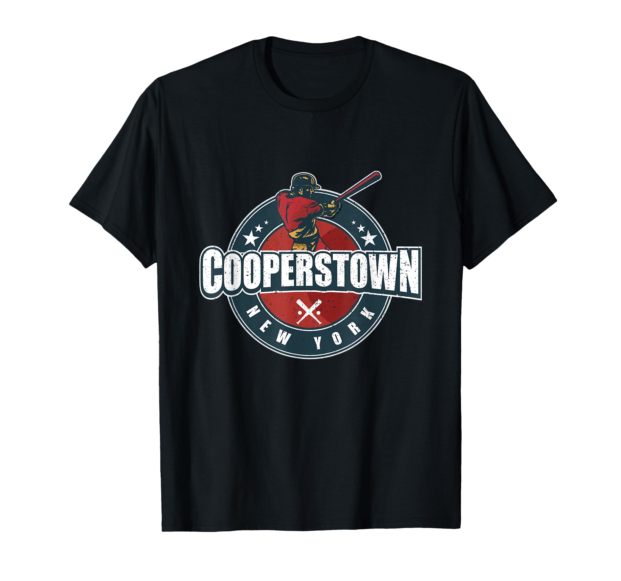 Baseball Badge Cooperstown New York Travel T-Shirt - Trendy Graphic Unisex - T-Shirt, Sweatshirt, Hoodie