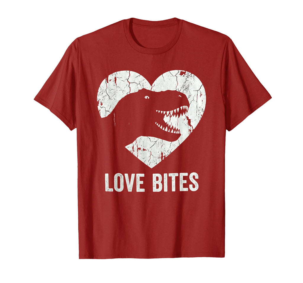 Love Bites T Rex Dinosaur Funny Grunge T-Shirt - Unique Graphic for Adults - T-Shirt, Sweatshirt, Hoodie