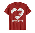 Love Bites T Rex Dinosaur Funny Grunge T-Shirt - Unique Graphic for Adults - T-Shirt, Sweatshirt, Hoodie