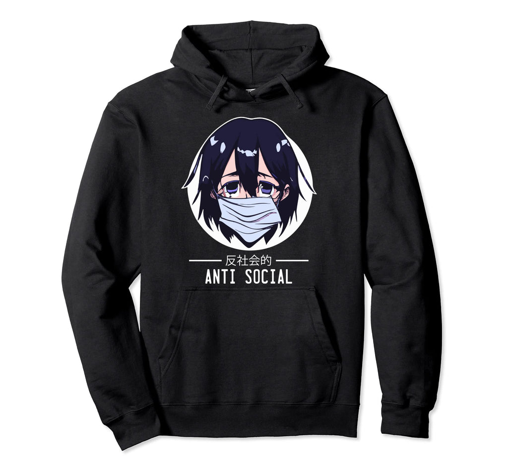 Anti Social Japanese Text Aesthetic Hoodie - Unique Graphic for Adults - T-Shirt, Sweatshirt, Hoodie