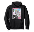 Cat Eating Sushi Surfing Kanagawa Hoodie - Minimalist Print for Adults - T-Shirt, Sweatshirt, Hoodie