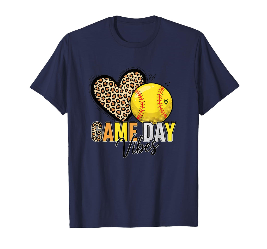 Softball Mom Game Day Vibes Leopard T-Shirt - Trendy Graphic for Adults - T-Shirt, Sweatshirt, Hoodie