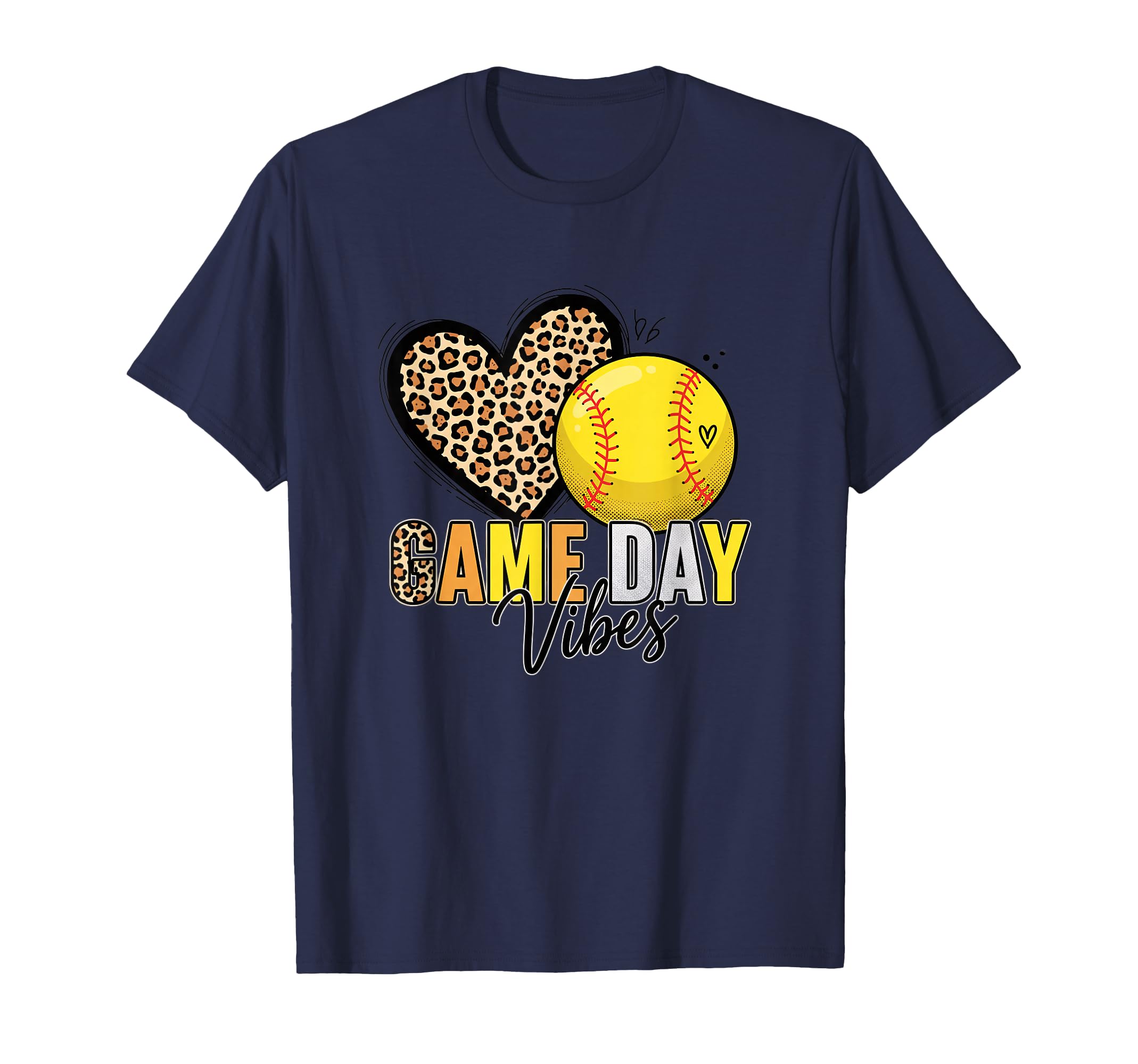 Softball Mom Game Day Vibes Leopard T-Shirt - Trendy Graphic for Adults - T-Shirt, Sweatshirt, Hoodie